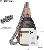 7L Sling Bag For Women Faux Leather Anti Theft Small Casual Daypack Backpack Fanny Pack Crossbody Chest Bags Purse Waterproof