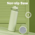 32 oz Insulated Water Bottle with Straw: Meoky Stainless Steel Metal Water Bottle with 2-in-1 Lid - Leak Proof, Cold for 24 Hours, Protective Silicone Base, BPA-Free for Sports Gym, Sage