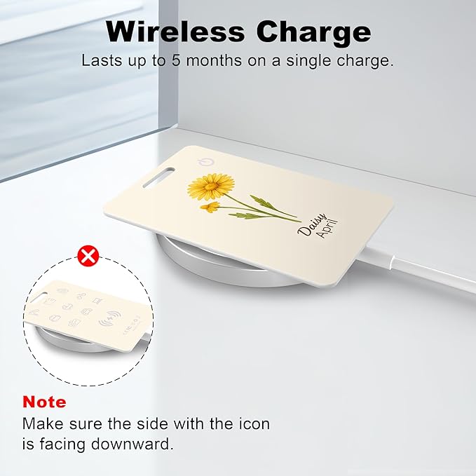 Wallet Tracker Card (iOS Only), Rechargeable Bluetooth Smart Tracking for Apple Find My Compatible Anti Tracker for Men Women Slim Item Locator for Purse Passport Key Luggage Tag (1Pcs/APR FLR)