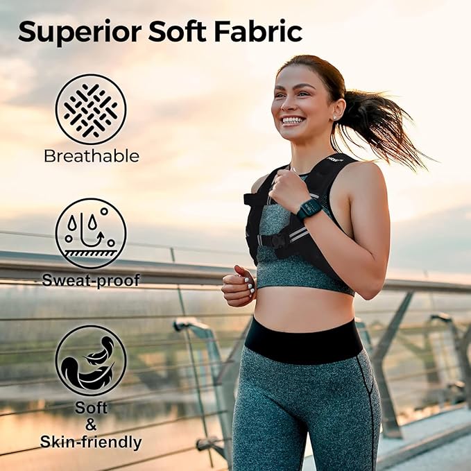 PACEARTH Weighted Vest,4lb/6lb/10lb/12lb/16lb/20lb/25lb/30lb Weight Vest with Reflective Stripe, Body Weight Vests Adjustable for Men, Women Workout, Strength Training, Running, Walking, Jogging