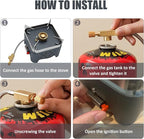 Single Burner Propane Stove, Wind-Guard Camping Stove, Automatic Ignition Propane Burner for Outdoor Cooking