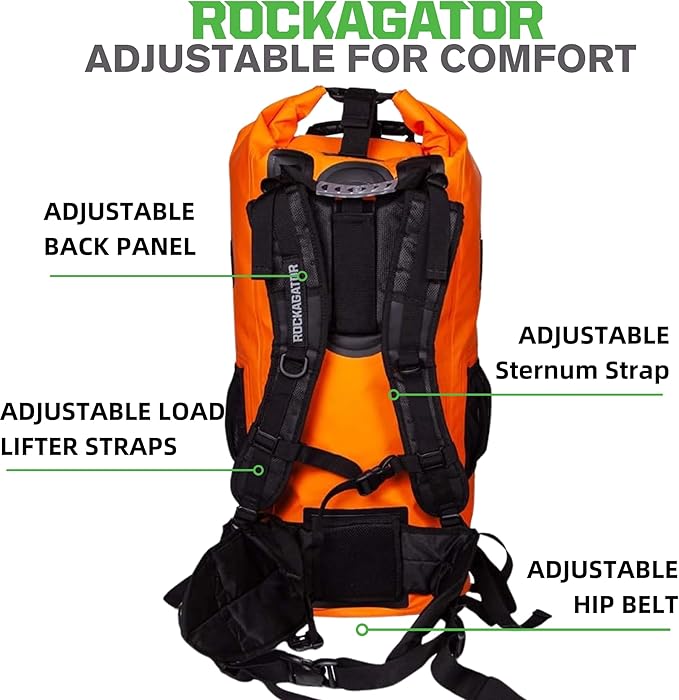 Kanarra 90L Waterproof Backpack for Camping, Hiking, Mountaineering, Backpacking, Hunting, Fishing, Canoeing, Outdoor Activities, The Wet Outdoors - Large Capacity, Roll Top Closure, Orange