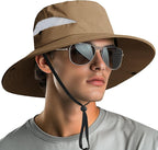 NPQQUAN Sun Hats for Men Women with Neck Flap UPF 50+ UV Protection Wide Brim Bucket Hat Safari Hiking Fishing Hats