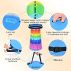 2 Pack Upgraded Collapsible Stool Folding Stool with Cushion,Retractable Folding Stool Max Load Capacity 400lbs, Portable Telescoping Stools for Camping Hiking Outdoor BBQ Fishing-Rainbow