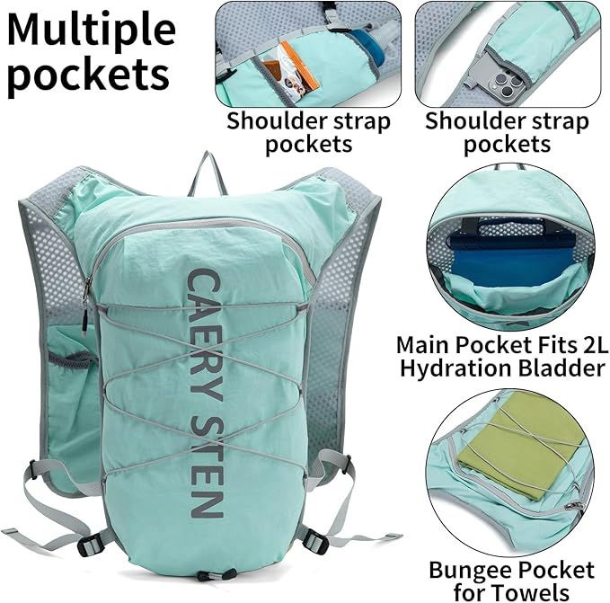 Carey STEN Hydrated Backpack, Running Vest, paired with a 1.5L Water Bag Hiking Backpack, Suitable for Running, Hiking, Marathon, and Both Men and Women