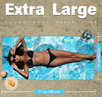 4 Pack Microfiber Lightweight Beach Towel Sand Free Quick Dry Absorbent Thin Compact Towels for Swimming Pool Camping Beach Accessories Large Easy Pack Travel Things for Vacation Essentials Gift