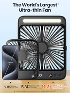 Warmco 20000mAh 8-inch Portable Camping Desk Fan, [15-48H Working Hours] Ultra-thin LED Light Rechargeable Battery Powered Travel Fan for Outdoor, Indoor, Cruise Essentials 2025