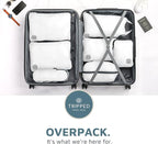 Large Compression Packing Cubes for Travel-Packing Cube Luggage Organizers 7 Piece Set for Checked Luggage-Ultralight, Expandable/Compression Bags by TRIPPED Travel Gear (White/Grey)
