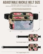 Capolo Fanny Packs for Women Fashion Waist Packs Bag with Adjustable Strap and 4 Zipper Pockets Waterproof Everywhere Crossbody Belt Bag for Workout Running Travelling(Rose)