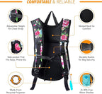Vibe Festival Gear Hydration Pack Backpack with 2L Water Bladder for Women, Men, Teens, Kids - Hydropack Hydro Sports, Outdoor, Running, Camping, Hiking, Festivals, Raves