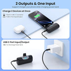 [2 Packs]Mini Portable Charger for iPhone 17, 5500mAh LCD Display USB C Power Bank,Fast Phone Charging Travel Pocket Size Battery Pack for iPhone 17/17 Pro/17 Pro Max/16/15 Series,Android(Black+Pink)