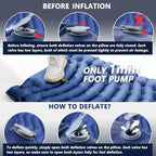 Sleeping Pad for Camping - Ultralight Camping Mattress with Pillow, Built-in Foot Pump, Compact Inflatable Portable Mat for Backpacking, Hiking, Car Traveling, Beach, Tent