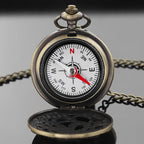Vintage Pocket Compass Classic Pocket Watch Case Design Portable Compass for Hiking Outdoor Camping Motoring Boating Backpacking Survival Emergency