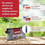Pac-Kit Watertight Explorer 3 First Aid Kit for Hiking, Camping and Outdoor Activities, 103 Pieces
