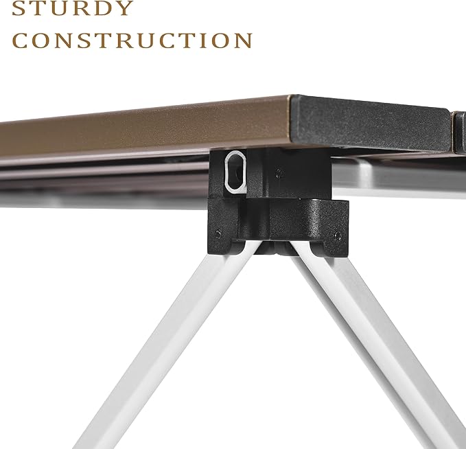 Grope Small Folding Camping Table with Aluminum Table Top, Beach Table for Sand with Carrying Bag,Prefect for Outdoor, Picnic, BBQ, Cooking, Festival (Coffee-M)