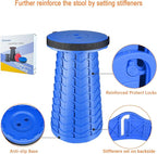 Boreeman Upgraded Folding Stool Lightweight Yet More Sturdy with Load Capacity 400lbs Portable Collapsible Stool for Camping Fishing Hiking BBQ (All Blue)