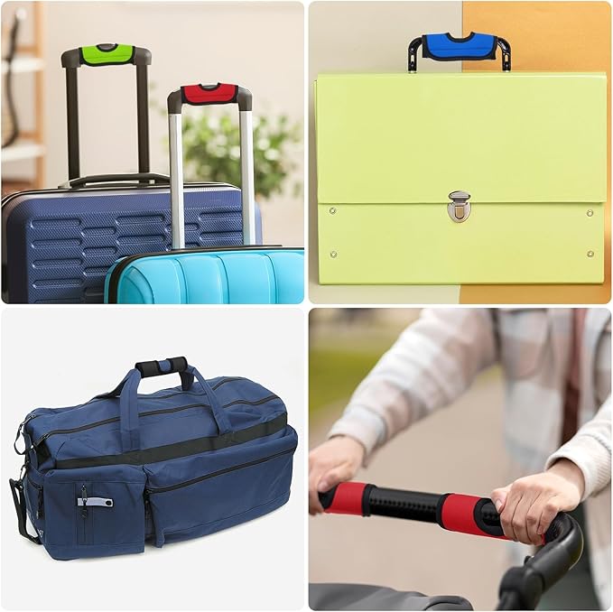 uxcell 5 Pcs Luggage Handle Wrap, Hollow Neoprene Handbag Grip Cover Protector Luggage Identifiers Suitcase Handle Wraps for Luggage Suitcase Travel Bags, Pink