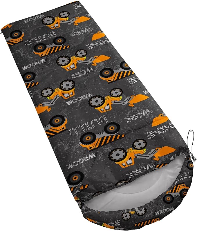 Kids Sleeping Bag for Boys Girls,Rocket Moon Print-Lightweight Warm Portable Outdoor Indoor-Waterproof Cold Weather Resistant Sleeping Bag for Camping Hiking