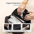 LOVEVOOK Travel Makeup Bag for Women, 2Pcs Puffer Waterproof Cosmetic Organizer, Large Capacity Pouch Open Flat Small Toiletry Bag with Brush Compartment & Handle (Black, Medium)