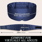 Zenssia Satin Sleep Mask for Women and Men, Lightweight Padded Eye Mask with Adjustable Strap, Comfort Blackout for Travel and Nap - Navy Blue