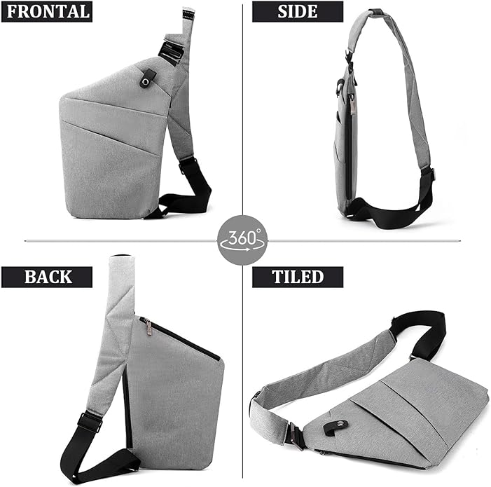 Crossbody Travel Bags for Women, New Theft Proof Safe Slim Sling Travel Purses, Personal Flex Shoulder Bag for Men Women