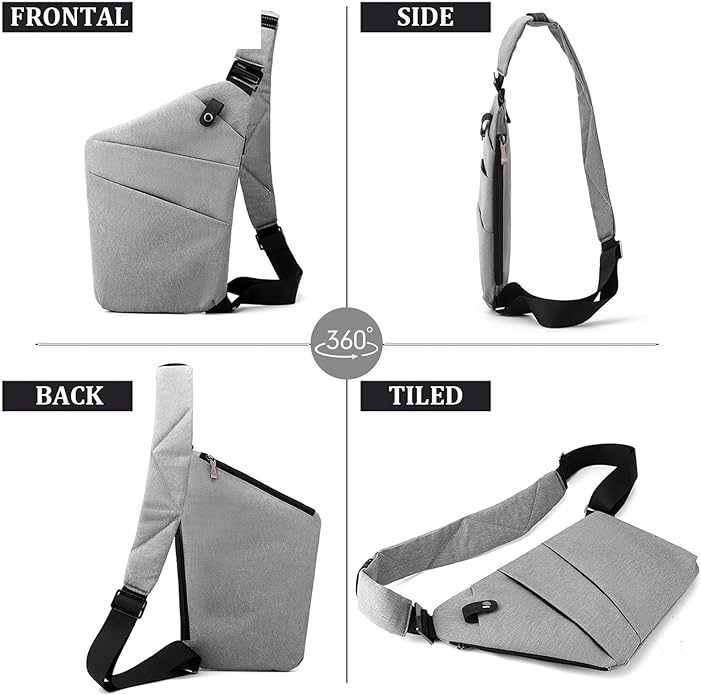Crossbody Travel Bags for Women, New Theft Proof Safe Slim Sling Travel Purses, Personal Flex Shoulder Bag for Men Women