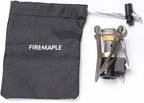 Fire-Maple FMS-300T Ultralight Titanium Backpacking Camping Gas Stove | 2600W Pocket Backpacking Cooking Folding Burner | Outdoor Trekking Hiking Fishing (Black)