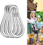 50PCS M8x5/16 Gavanized Steel Carabiner Clips, 3" Heavy Duty Spring Snap Hooks Carabiner, 470LBS Capacity Spring Quick Links Clips for Camping Hiking Hammock Swing and Outdoor Activities