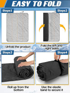 Waterproof Outdoor Stadium Blanket with Sherpa Lining-Washable Windproof Warm Foldable for Camping, Sporting Events, Picnic, Concert, Pet, Travel, Emergency Car Blanket, Gift for Cold Weather (Black)