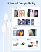 Cable Matters 3-Pack USB A to USB C Cable 6ft in White, Support Apple CarPlay, Android Auto, USBA to USBC Charging Cable for iPhone 16/15 Pro Max Plus, Galaxy S23