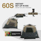 CAMEL CROWN Instant Tents for Camping 4-6 Person Tent Waterproof Easy Setup Sets Up in 60 Seconds Backpacking Tents with Carry Bag for Outdoor Hiking