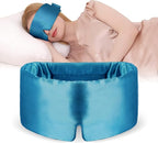 Mulberry Silk Sleep Mask – 100% Silk Sleep Masks for Women, Anti-Wrinkle, Light Blocking Eye Cover, Adjustable for Travel & Beauty (Blue)