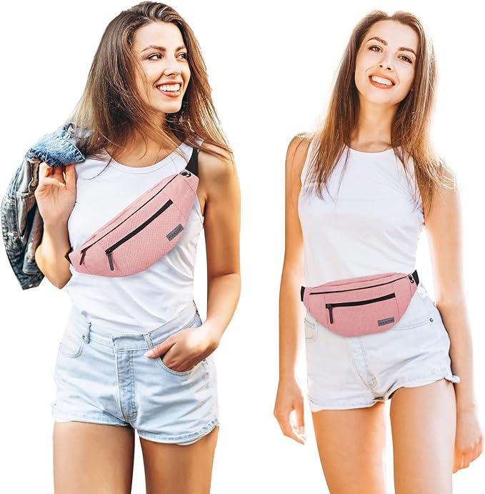 MAXTOP Large Crossbody Fanny Pack with 4-Zipper Pockets,Gifts for Enjoy Sports Festival Workout Traveling Running Casual Hands-Free Wallets Waist Pack Phone Bag Carrying All Phones