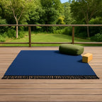 Open Road Goods Solid Color Mexican Yoga Blanket – Large Handwoven Throw for Yoga, Beach, Camping or Home – Soft and Durable Cotton Blend