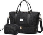Duffle Bag for Travel, Weekender Bag with Shoe Compartment, Carry On Overnight Bag for Women with Toiletry Bag, Gym Bag with Wet Pocket, Hospital Bags for Labor and Delivery Beige