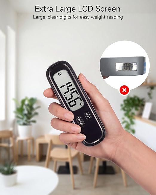 LUGGEX Luggage Weight Scale, Suitcase Scale, Luggage Scale Travel Digital, Travel Scale with Large LCD Display, Portable & Battery Included (Black, 2 Pack)