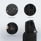Verage Roll Top Laptop Backpack Waterproof PU Lather Travel Backpack Expandable Work Carry On Backpack for Men Women (Classic Black, One Size)
