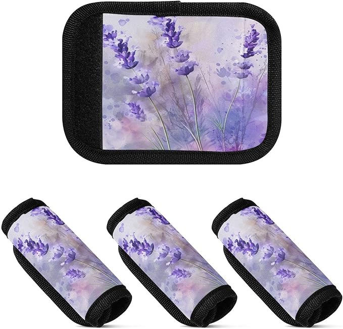 Qilmy Water Painting Wildflowers Luggage Handle Wrap 4Pack Luggage Identifiers Tag Comfort Handle Grips Cover for Stroller Suitcase Bag Airplane Travel Accessories798