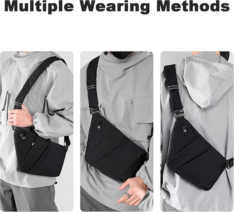 Anti Theft Travel Bag, One Shoulder Large Capacity Cross-body Bag Chest Fashion Lightweight Sling Bags for Travel Sports