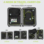 Cipway Compression Packing Cubes, Ultralight Luggage Organizer Bags with Laundry Bags and Clear Toiletries Bag, Travel Essentials for Carry on Suitcase (6 Piece,Black)