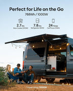 BLUETTI AC70 Solar Generator with Charger 1 (Ships Separately), 768Wh LFP Backup, 560W Alternator, DC-DC Charger for Portable Power Station, 2H Full Charge via Car, for Road Trips, Off-grid Use