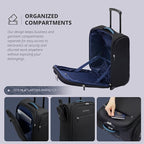 Verage Carry On Underseat Luggage with 2 Wheels & USB Port, 16 Inch Wheeled Spinner Bag Carry-on Luggages for Airlines, Lightweight Suitcase Men Women, Pilots and Crew(16-Inch Rolling Underseat Pro)