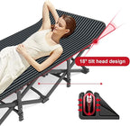 ATORPOK Camping Cot for Adults with Cushion Comfortable, Tent Folding Cot for Sleeping, Lightweight Folding Bed with Carry Bag Supports 450 lbs