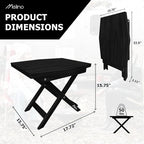 Melino Wooden Folding Outdoor Side Table, FSC Certified Acacia Weatherproof Side Tables, Wood Folding Small Table for Outdoor, Patio, Porch, Pool, Backyard, Garden, Balcony and Deck - Black