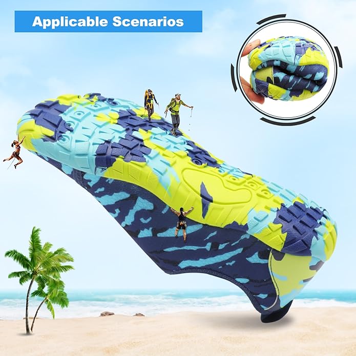 L-RUN Barefoot Water Shoes Women Mens Aqua Sock Athletic Hiking Water Sports Shoes for Swim Beach Pool Sand Diving Walking