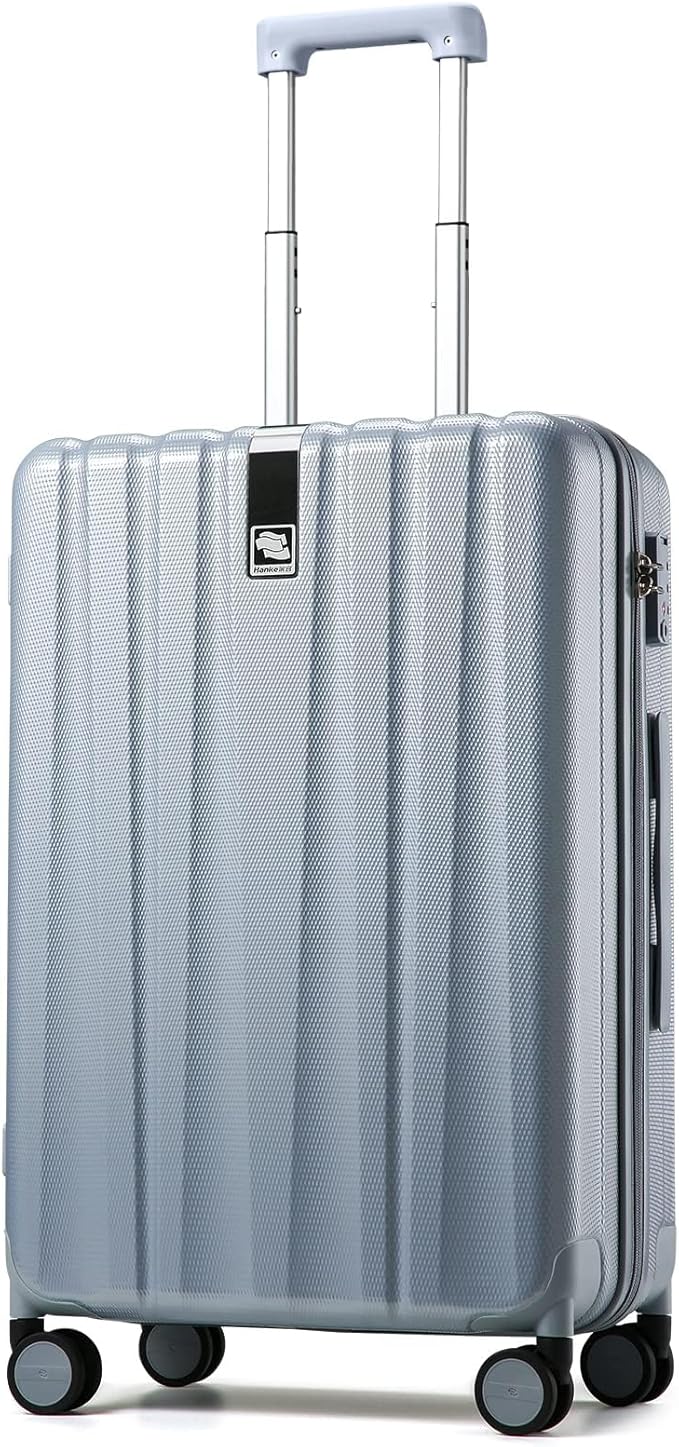 Hanke 20 Inch Carry On Luggage 22x14x9 Airline Approved Lightweight PC Hard Shell Suitcases with Wheels Travel Luggage Rolling Suitcase Travel Luggage Bag for Weekender(Gray)