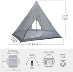 KAZOO Family Camping Tent Large Waterproof Tipi Tents 8 Person Room Teepee Tent Instant Setup Double Layer