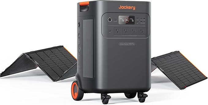 Jackery Solar Generator 5000 Plus with 500W(85Wx6) Solar Panels, 5040Wh LiFePO4 Battery Power Station, 120V/240V 7200W AC Output, Portable Generator for Home Battery Backup, Power Outages