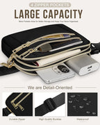 Capolo Fanny Packs for Women Fashion Waist Packs Bag with Adjustable Strap and 4 Zipper Pockets Waterproof Everywhere Crossbody Belt Bag for Workout Running Travelling(Black)