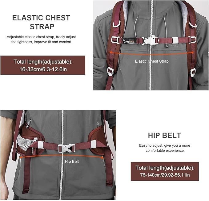 MOUNTAINTOP Hiking Backpack,Lightweight Travel Backpack for Men Women Outdoor Backpacking, Camping